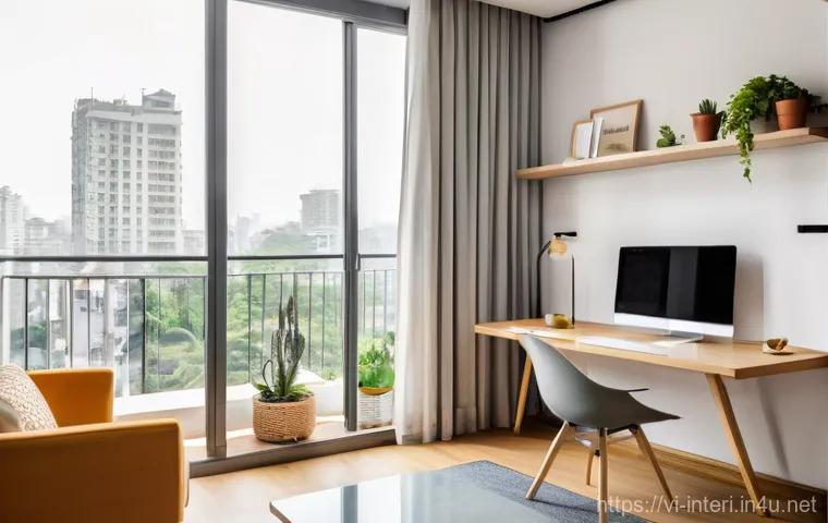 실내건축에서의 창의적 문제 해결 사례 - Image Prompt 1: Smart Multi-functional Living in a Modern Vietnamese Apartment**