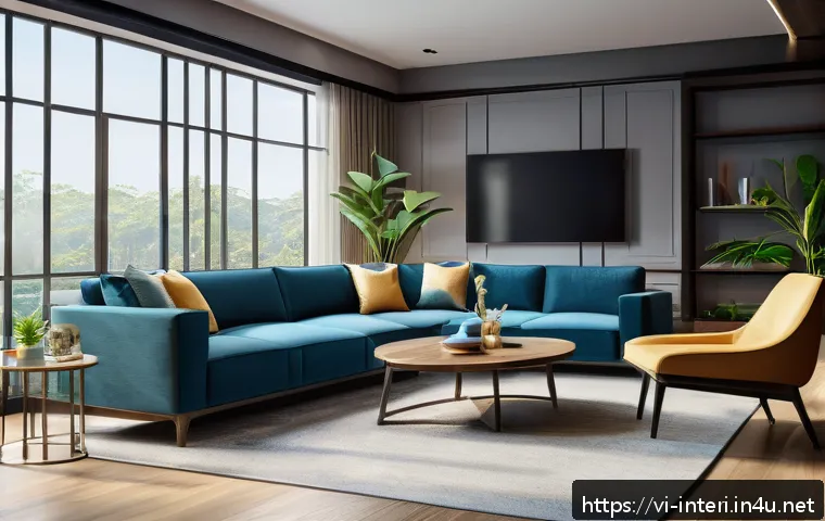 실내건축과 BIM 기술 - A modern Vietnamese living room interior designed using advanced 3D modeling technology, showcasing ...