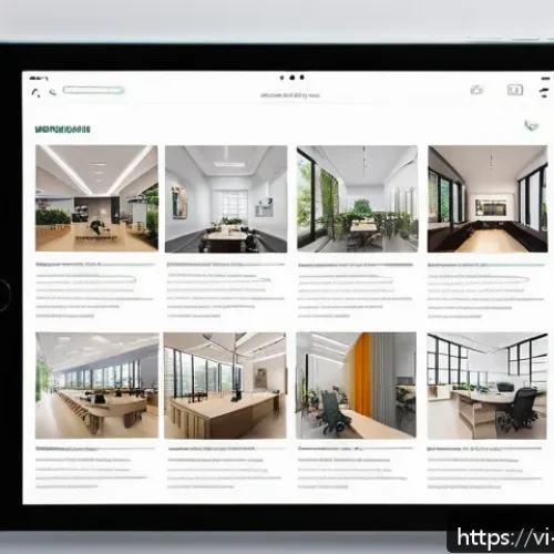 실내건축 포트폴리오 작성 시 주의할 점 - A modern interior design portfolio layout displayed on a sleek digital tablet screen, featuring a cl...